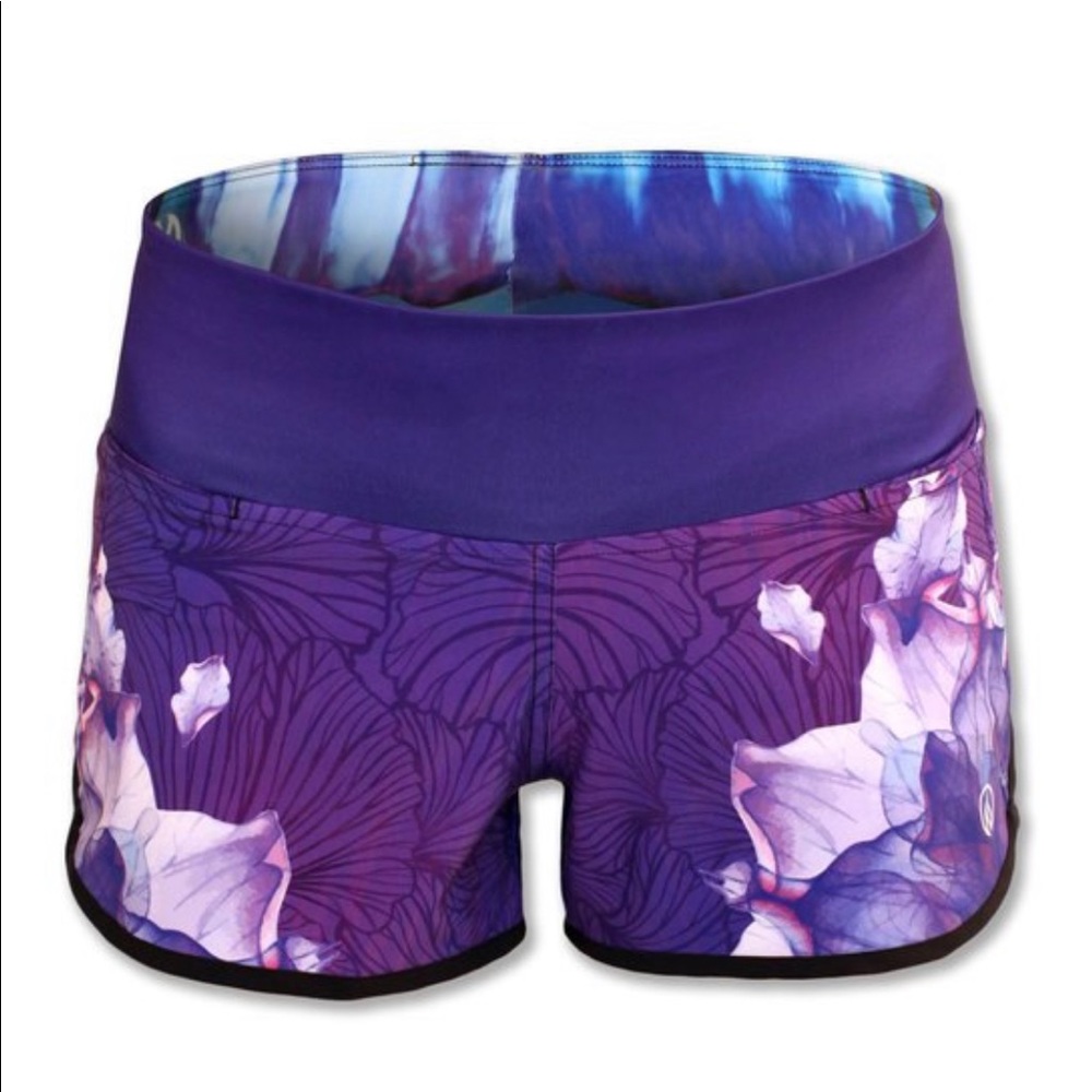 INKnBURN Purple Floral Athletic Shorts